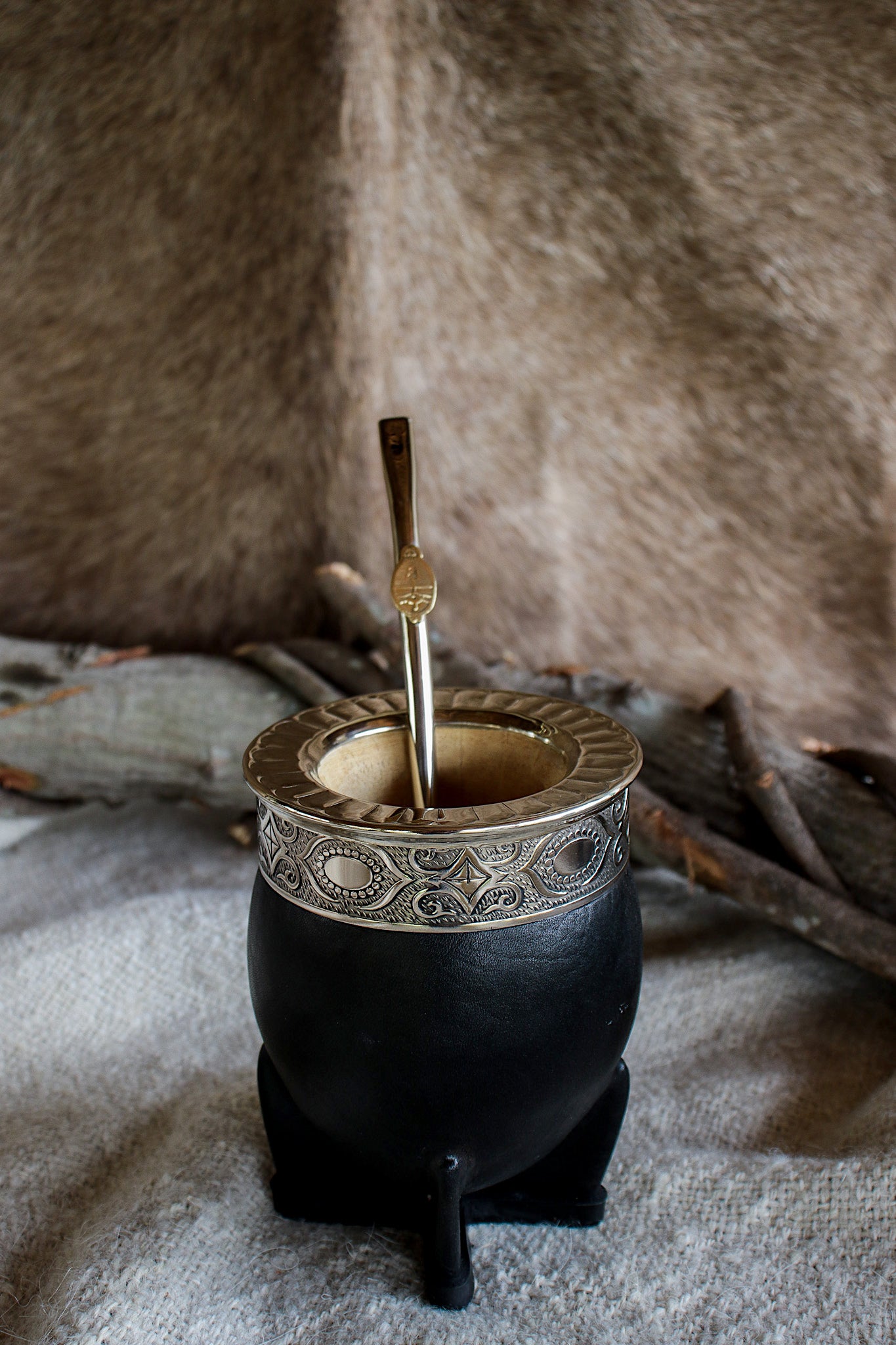 Imperial Cuero y Alpaca con Bombilla