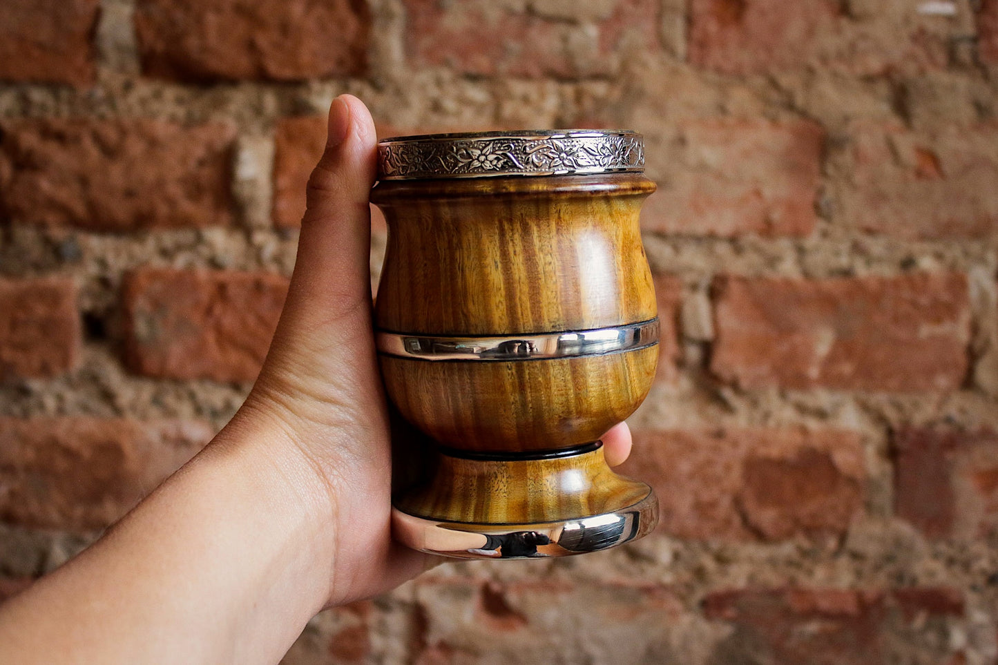 Mate de Palo Santo y Alpaca con Bombilla
