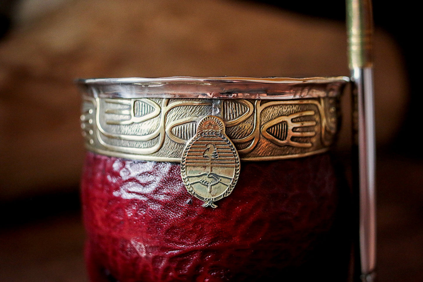 Imperial Cuero y Bronce con Escudo, Matepa y Bombilla