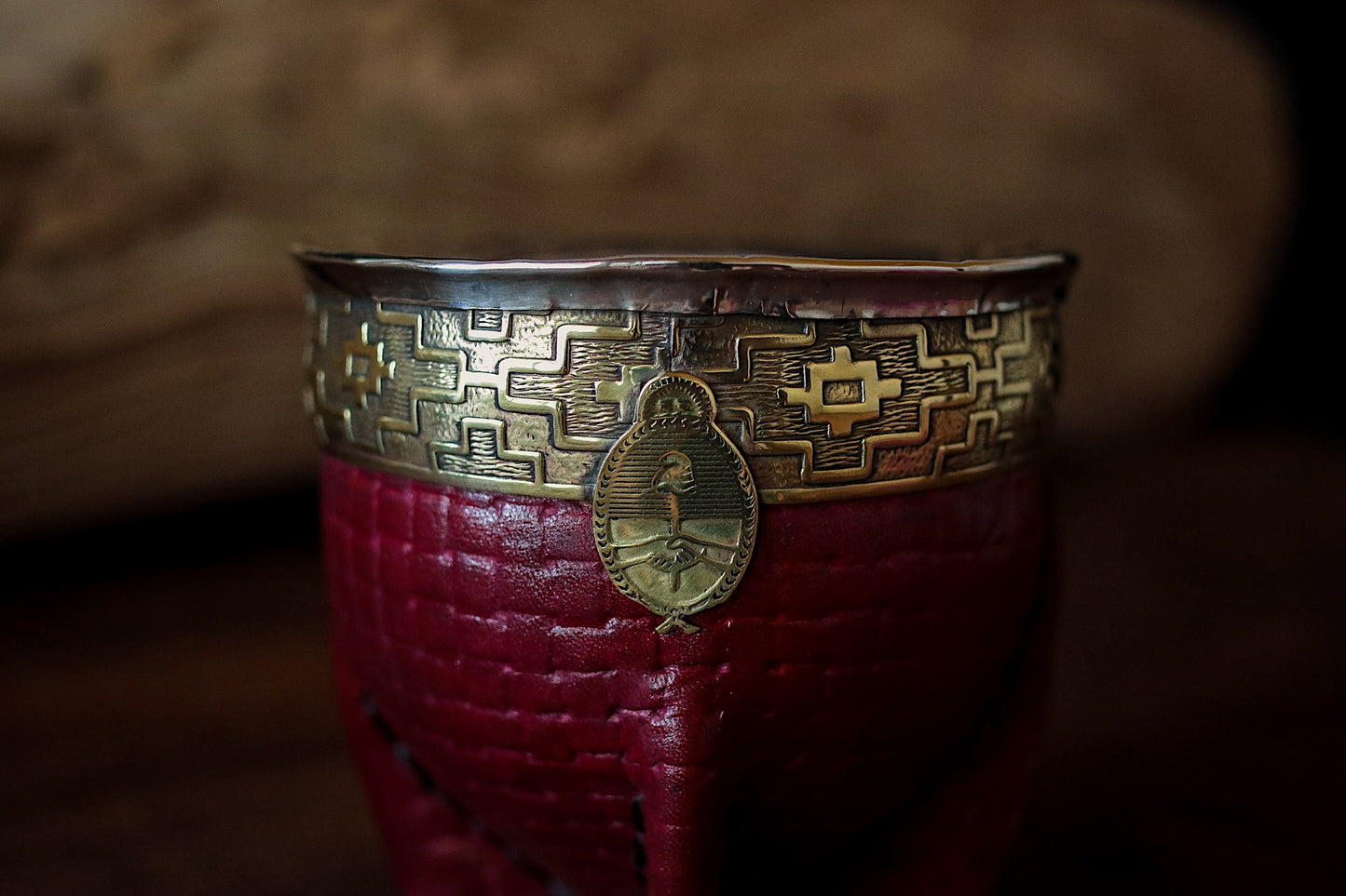 Imperial Cuero y Bronce con Escudo, Matepa y Bombilla
