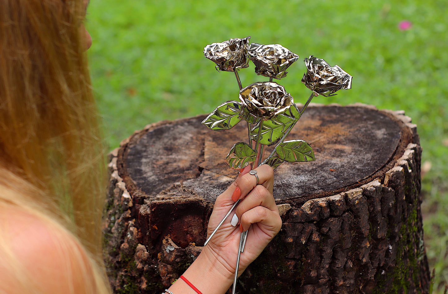 Rosas de Alpaca en Caja de Madera