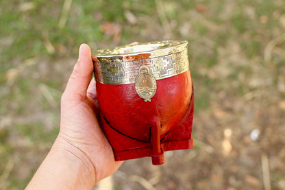 Imperial Embossed Leather and Nickel Silver with Bronze National Shield