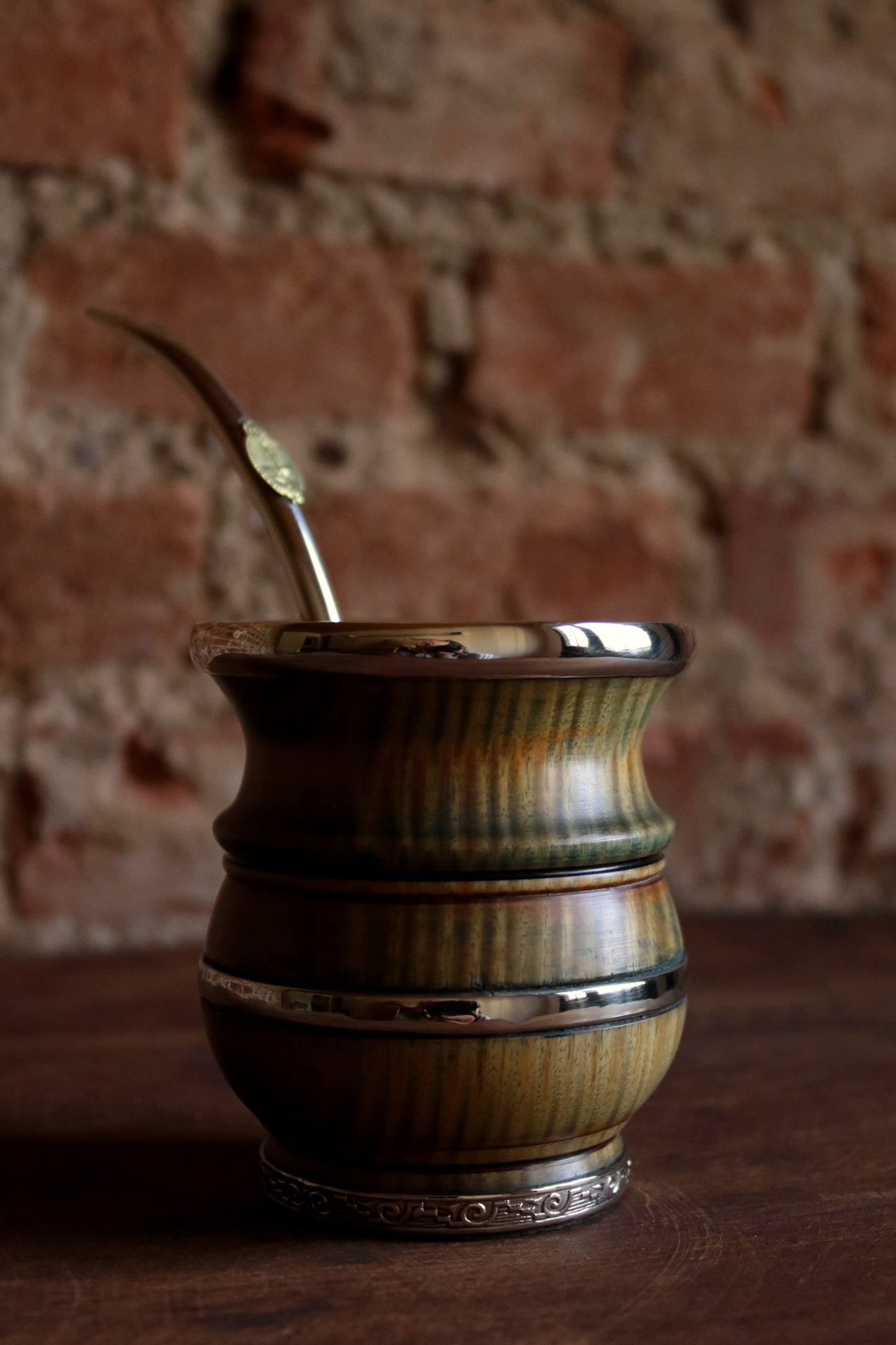 Mate de Palo Santo y Alpaca con Bombilla