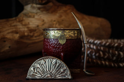 Imperial Cuero y Bronce con Escudo, Matepa y Bombilla
