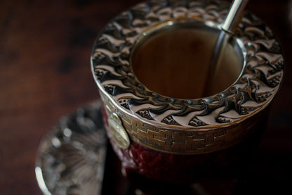 Imperial Cuero y Bronce con Escudo, Matepa y Bombilla