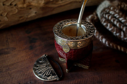 Imperial Cuero y Bronce con Escudo, Matepa y Bombilla