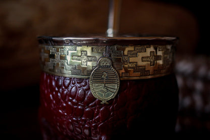 Imperial Cuero y Bronce con Escudo, Matepa y Bombilla