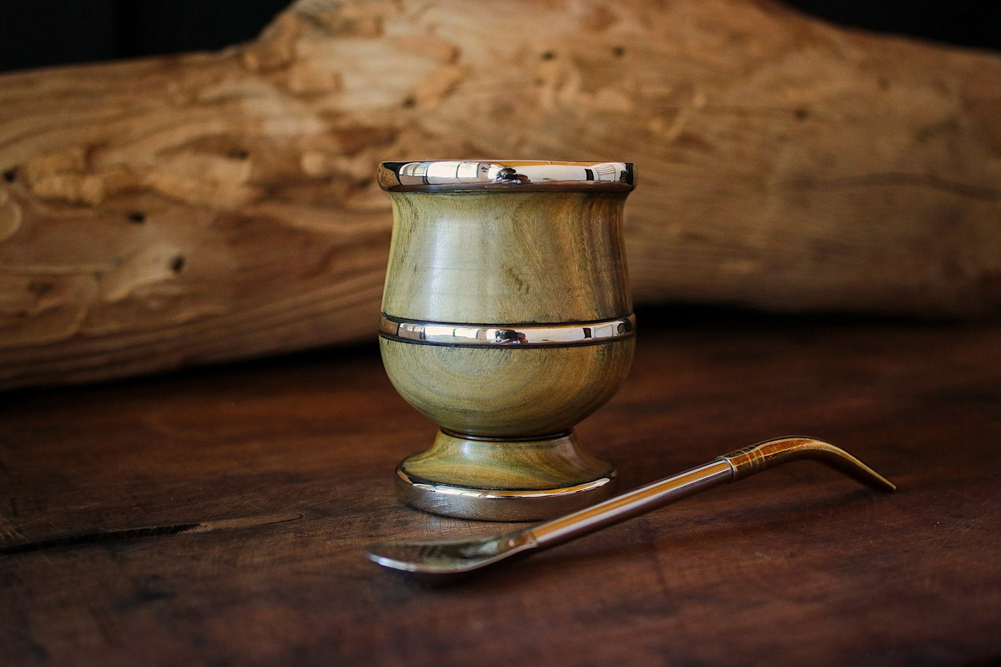 Mate de Palo Santo y Alpaca con Bombilla