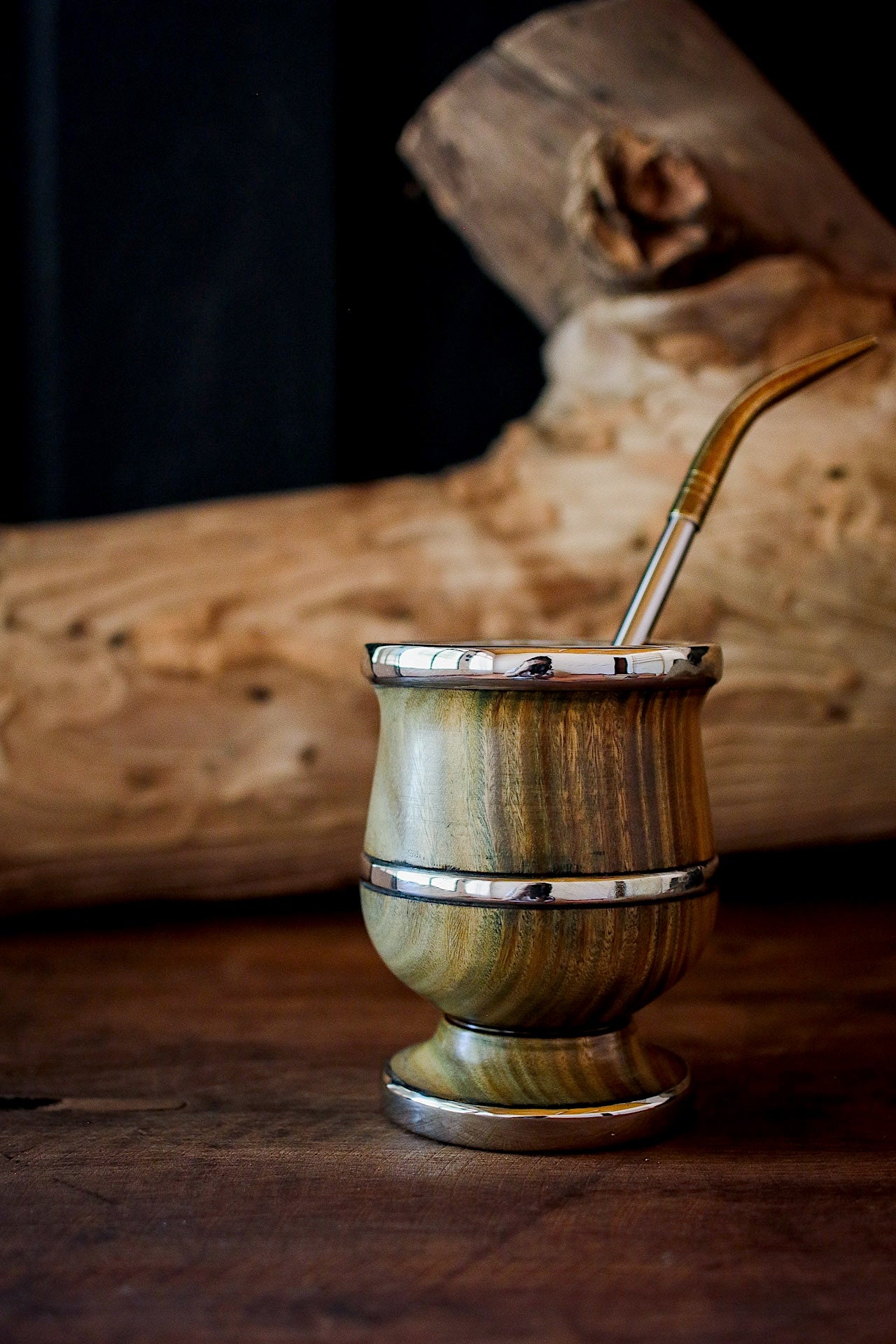 Mate de Palo Santo y Alpaca con Bombilla