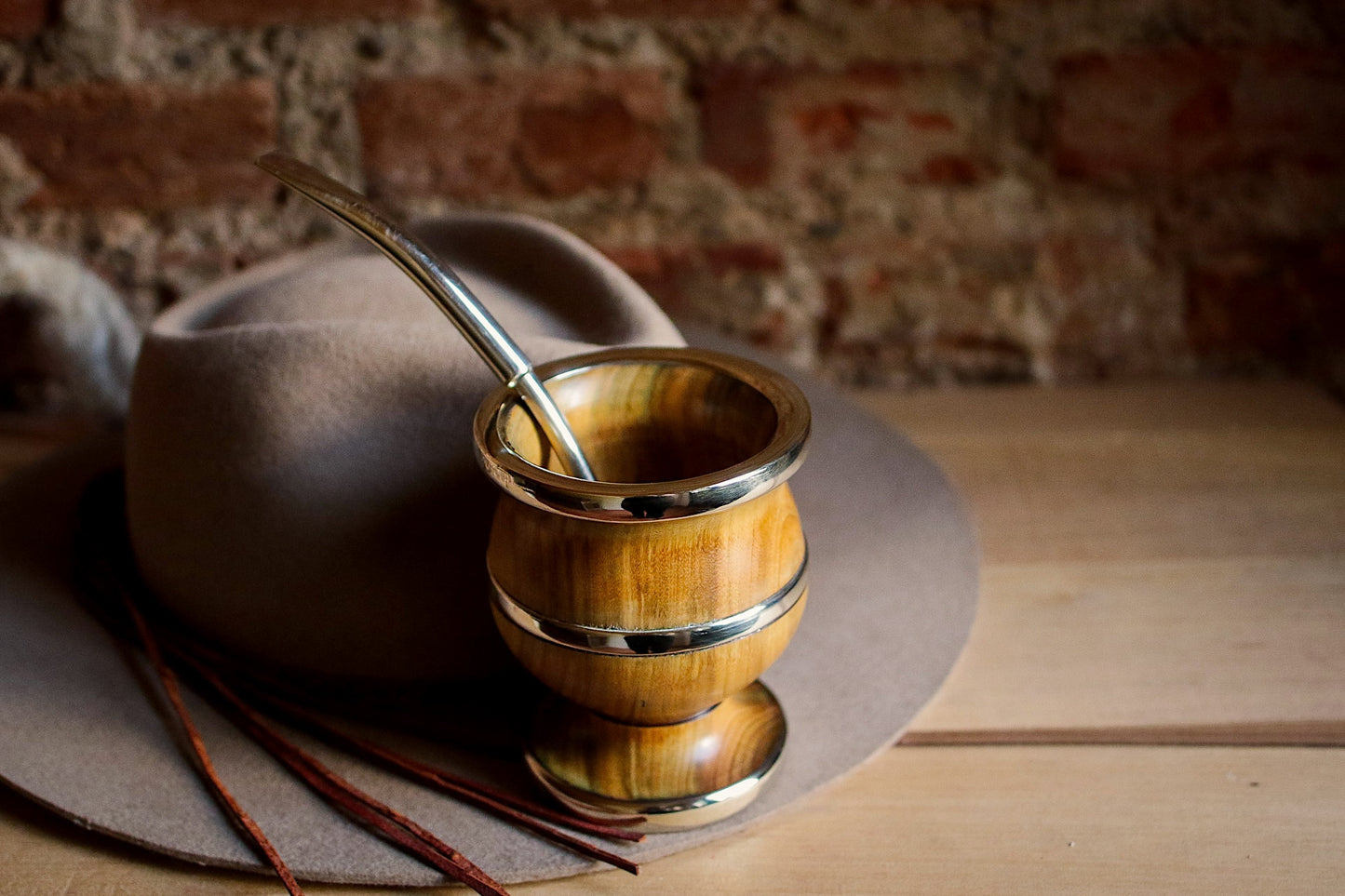 Mate de Palo Santo y Alpaca con Bombillón