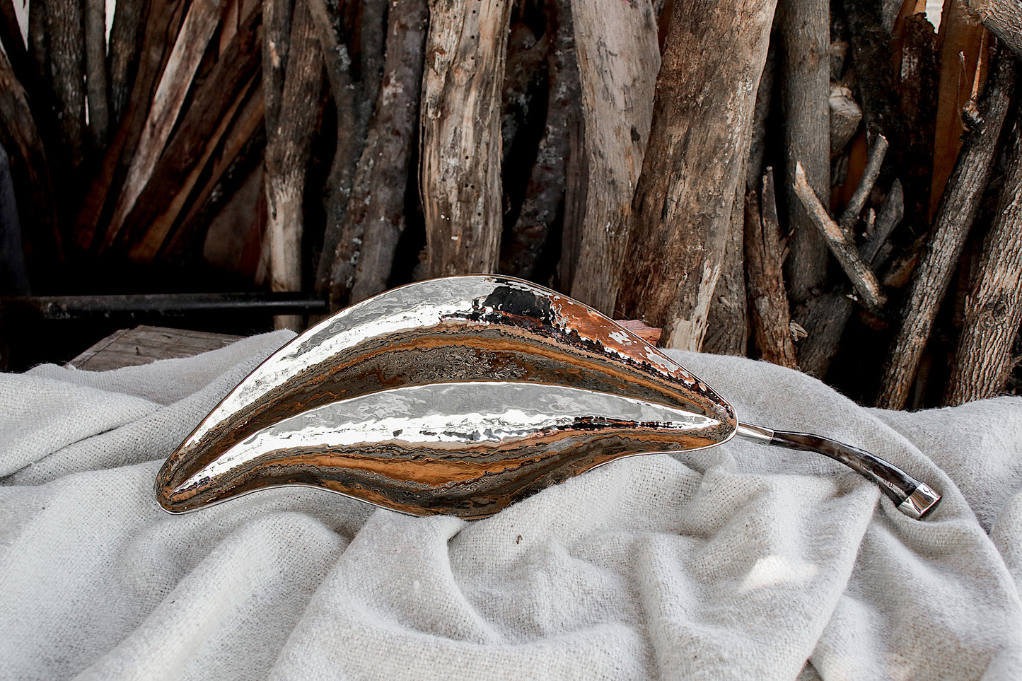 Nickel Silver and Antler Tray