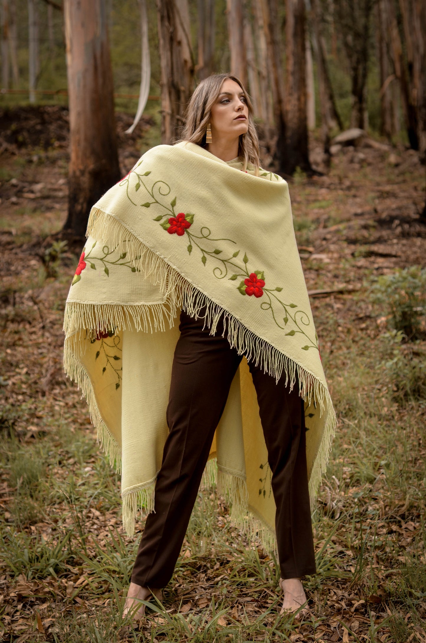 Embroidered Poncho "Villaguay" Creole Loom