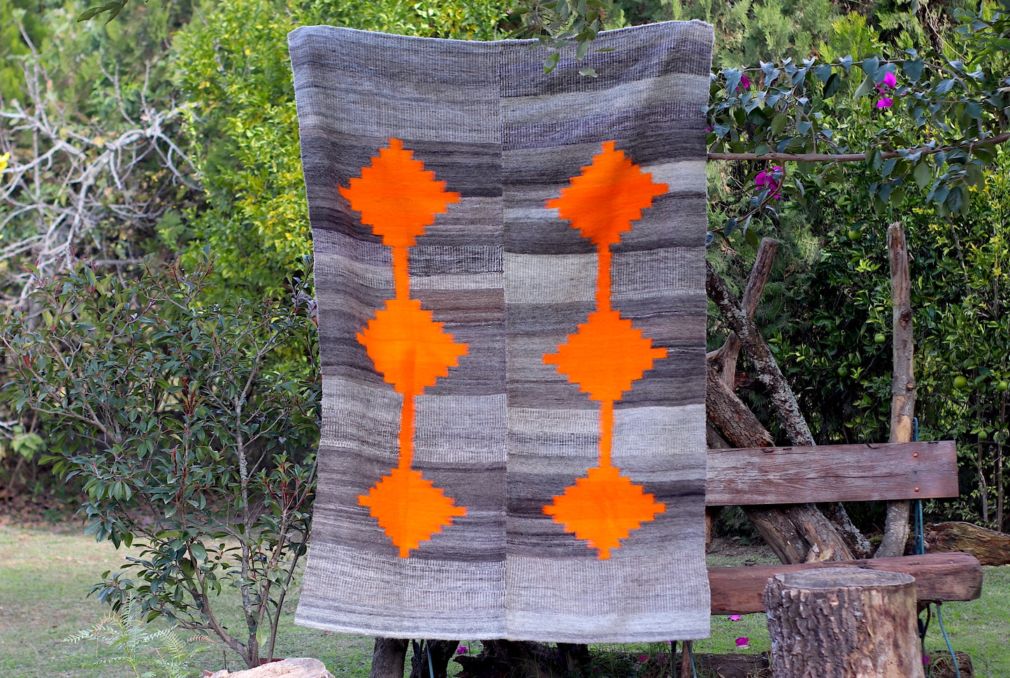 Llama Rug Made on Loom