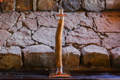 Candeleros de Palo Santo y Alpaca