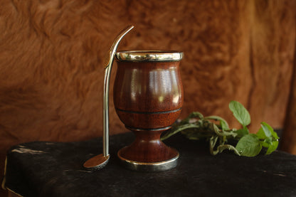 Algarrobo Mate and Nickel Silver Metal Straw
