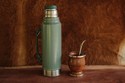 Mate de Algarrobo y Alpaca con Bombilla