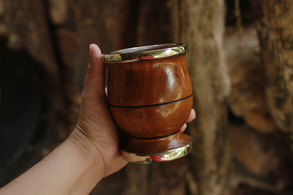 Mate de Algarrobo y Alpaca con Bombilla